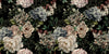 Floral Wallpaper, Dark Background Mural, Oversized Custom Size Wall Art, Non-Woven, Non-Adhesive, Modern Wall Paper, Removable