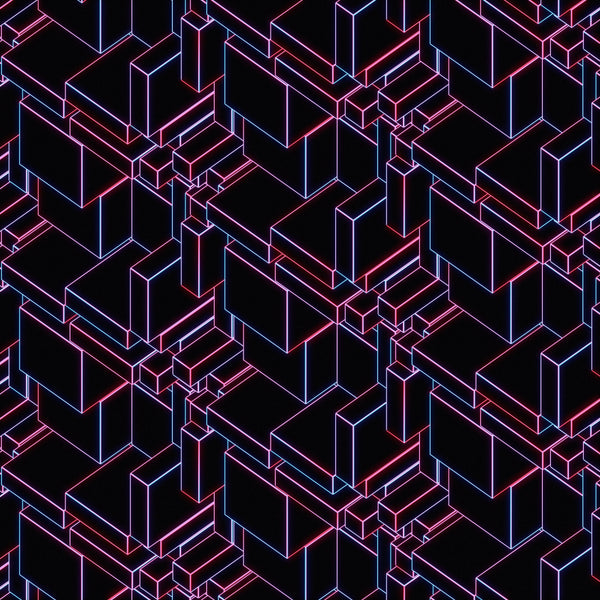 Glowing Futuristic Wallpaper, Abstract Geometric Mural, Oversized Custom Size Wall Art, Non-Woven, Non-Adhesive, Modern Wall Paper, Removable