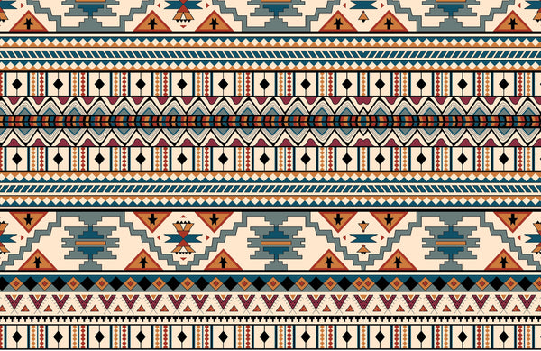 Ethnic Geometrical Wallpaper, Seamless Pattern Mural, Oversized Custom Size Wall Art, Non-Woven, Non-Adhesive, Modern Wall Paper, Removable