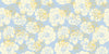 Flowers, Light Blue Wallpaper, Seamless Pattern Mural, Oversized Custom Size Wall Art, Non-Woven, Non-Adhesive, Modern Wall Paper, Removable