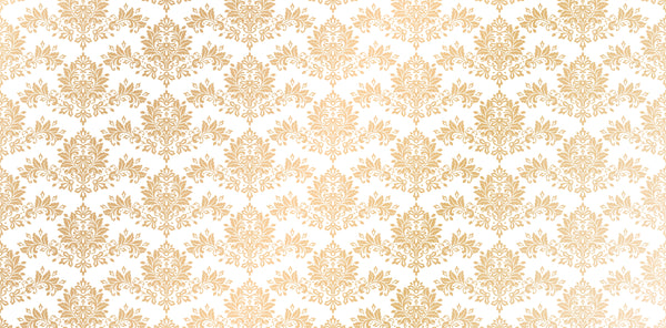Gold Damask Wallpaper, Seamless Pattern Mural, Oversized Custom Size Wall Art, Non-Woven, Non-Adhesive, Modern Wall Paper, Removable