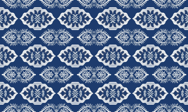 Floral Ikat Wallpaper, Seamless Pattern Mural, Oversized Custom Size Wall Art, Non-Woven, Non-Adhesive, Modern Wall Paper, Removable