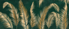 Golden Palm Leaves Wallpaper, Luxury Dark Green Art Background Mural, Oversized Custom Size Wall Art, Non-Woven, Non-Adhesive, Modern Wall Paper, Removable