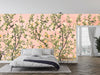 Garden of Peonies Wallpaper, Birds, Floral Mural, Oversized Custom Size Wall Art, Non-Woven, Non-Adhesive, Modern Wall Paper, Removable