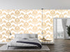 Gold Damask Wallpaper, Seamless Pattern Mural, Oversized Custom Size Wall Art, Non-Woven, Non-Adhesive, Modern Wall Paper, Removable