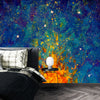 Flames of a Bonfire Wallpaper, Oil Painting Mural, Oversized Custom Size Wall Art, Non-Woven, Non-Adhesive, Modern Wall Paper, Removable