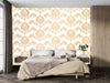Gold Damask Wallpaper, Seamless Pattern Mural, Oversized Custom Size Wall Art, Non-Woven, Non-Adhesive, Modern Wall Paper, Removable
