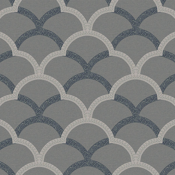 Blue Luxury Fish Scale Deep Embossed Wallpaper, 3D Textured Lace Patterns, Thick Wallcovering - Walloro High End Wallcoverings & More