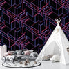 Glowing Futuristic Wallpaper, Abstract Geometric Mural, Oversized Custom Size Wall Art, Non-Woven, Non-Adhesive, Modern Wall Paper, Removable