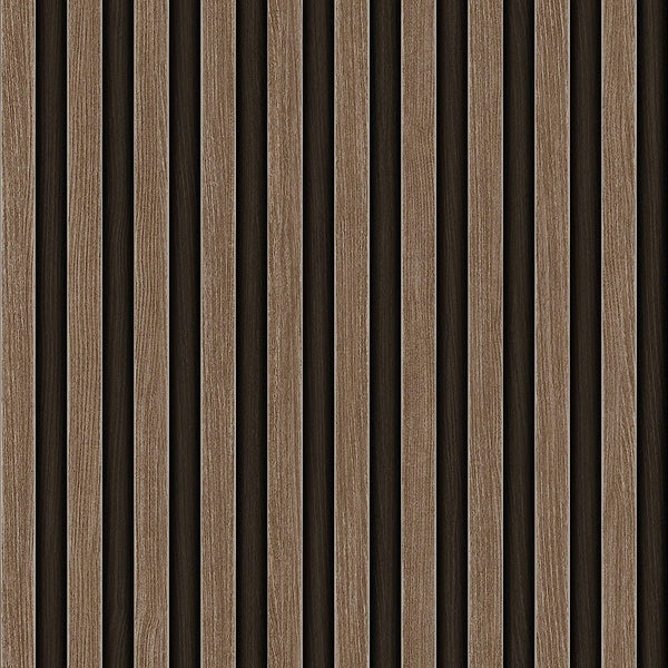 Brown Wood Panel Look Wallpaper, 3D Embossed textured Wooden Pattern Wallcovering, Modern, Stylish - Walloro High End Wallcoverings & More