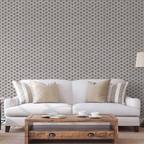 Dark Gray Embossed Cubic Geometric Wallpaper, Home Wall Decor, Aesthetic Wallpaper, Textured Wallcovering Non-Adhesive and Non-Peel - Walloro High End Wallcoverings & More