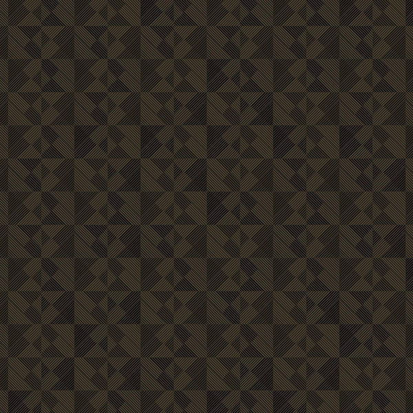 Dark Tan Solid Color Square Pattern Wallpaper, 3D Embossed Glossy Sleek Checkered Geometric Wall Paper - Walloro High End Wallcoverings & More