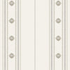 Decorative Striped Embossed Wallpaper, White, Silver 3D Boho Art Deco Ornate Home Wall Decor, Washable - Walloro High End Wallcoverings & More