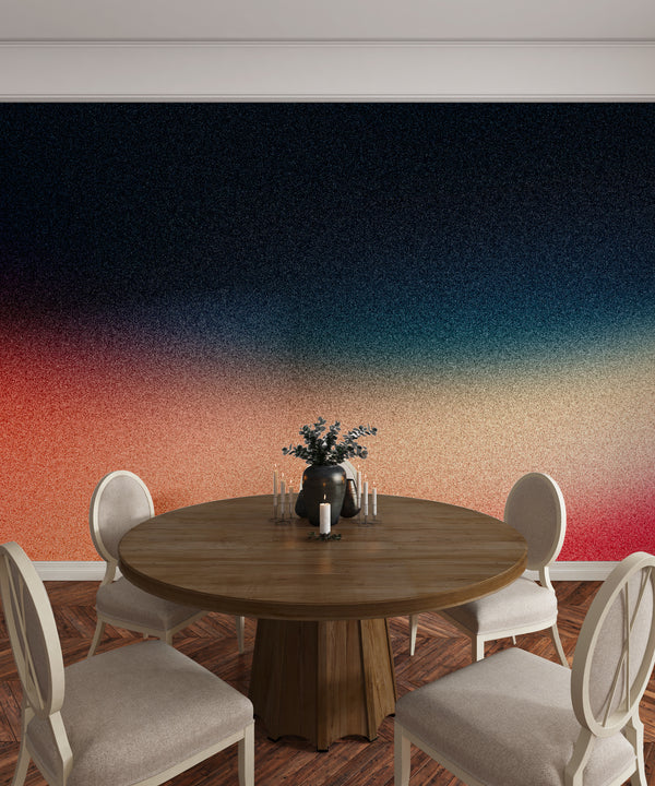 Grainy Blue and Red Wallpaper, Abstract Mural, Oversized Custom Size Wall Art, Non-Woven, Non-Adhesive, Modern Wall Paper, Removable