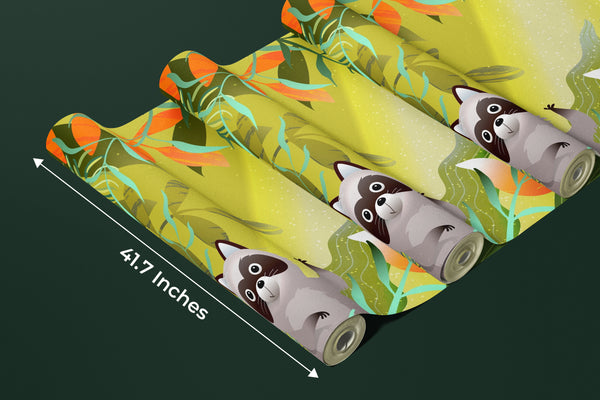 Forest Animals Wallpaper, Wild Woodland Mural, Oversized Custom Size Wall Art, Non-Woven, Non-Adhesive, Modern Wall Paper, Removable