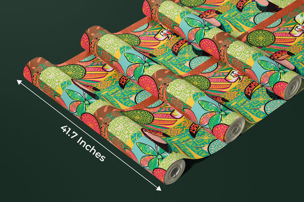 Fun Tropical Wallpaper, Toucan and Amazon Motives Mural, Oversized Custom Size Wall Art, Non-Woven, Non-Adhesive, Modern Wall Paper, Removable