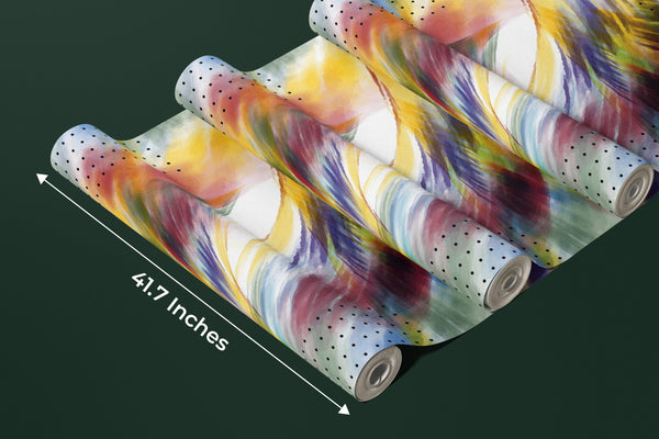 Futuristic Colorful Wallpaper, Seamless Pattern Mural, Oversized Custom Size Wall Art, Non-Woven, Non-Adhesive, Modern Wall Paper, Removable