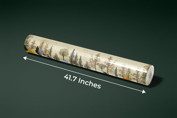 Golden Trees Wallpaper, Abstract Landscape Mural, Oversized Custom Size Wall Art, Non-Woven, Non-Adhesive, Modern Wall Paper, Removable