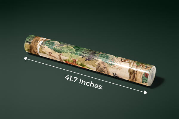 Forest Animals, Trees Wallpaper, Watercolor Mural, Oversized Custom Size Wall Art, Non-Woven, Non-Adhesive, Modern Wall Paper, Removable