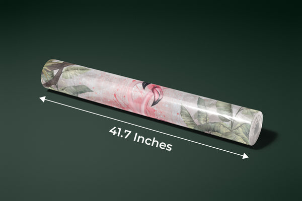 Flamingos Wallpaper, Fern Leaves Mural, Oversized Custom Size Wall Art, Non-Woven, Non-Adhesive, Modern Wall Paper, Removable