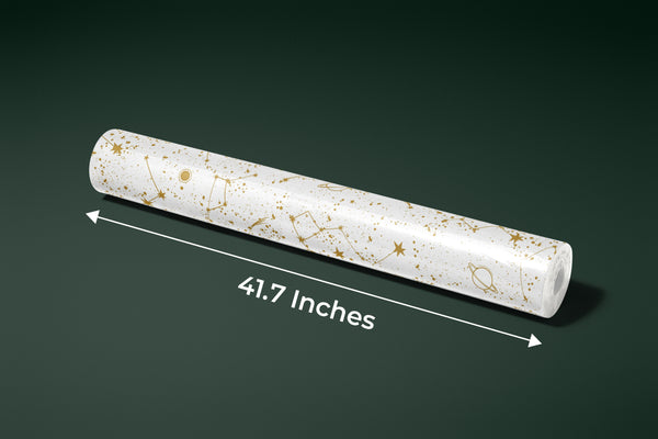 Golden Constellation Wallpaper, White Background Mural, Oversized Custom Size Wall Art, Non-Woven, Non-Adhesive, Modern Wall Paper, Removable