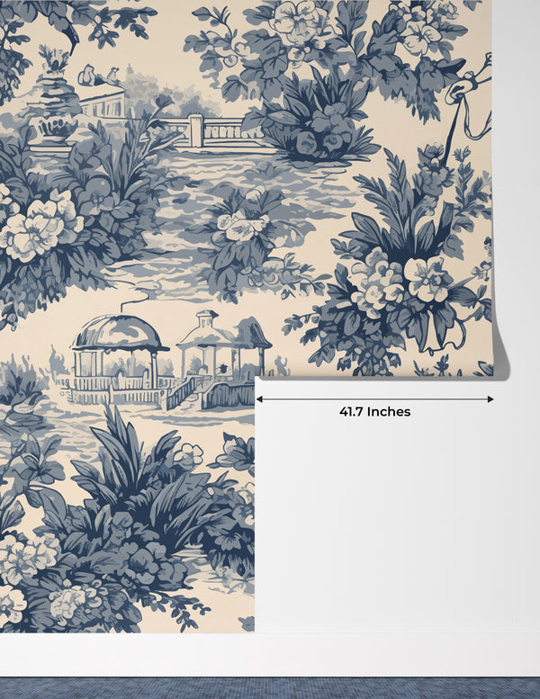 Flower Garden Wallpaper, Victorian Lady Pattern Mural, Oversized Custom Size Wall Art, Non-Woven, Non-Adhesive, Modern Wall Paper, Removable