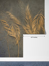 Gold Palm Leaves Wallpaper, Tropical Mural, Oversized Custom Size Wall Art, Non-Woven, Non-Adhesive, Modern Wall Paper, Removable