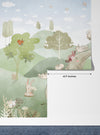 Forest Animals Wallpaper, Woodland Summer Mural, Oversized Custom Size Wall Art, Non-Woven, Non-Adhesive, Modern Wall Paper, Removable