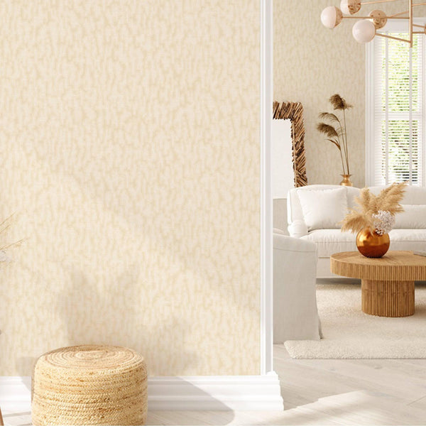 Glam Solid Color Wallpaper, Gold Rich Embossed Abstract Metallic Accents, Shimmering Design - Walloro High End Wallcoverings & More