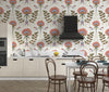 Floral Wallpaper, Boho Mural, Oversized Custom Size Wall Art, Non-Woven, Non-Adhesive, Modern Wall Paper, Removable
