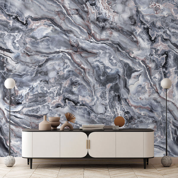 Large Marble Wall Mural, Marbled Wall Paper, Oversized Wall Art, Non-Woven, Non-Pasted, Removable, Large Abstract Wall Print Art - Walloro High End Wallcoverings & More