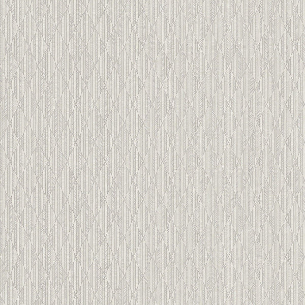 Light Gray Diamond Shapes Wallpaper, Shiny 3D Deep Embossed Lines Stylish Modern Wallcovering - Walloro High End Wallcoverings & More