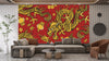 Golden Chinese Dragons Wallpaper, Seamless Pattern Mural, Oversized Custom Size Wall Art, Non-Woven, Non-Adhesive, Modern Wall Paper, Removable