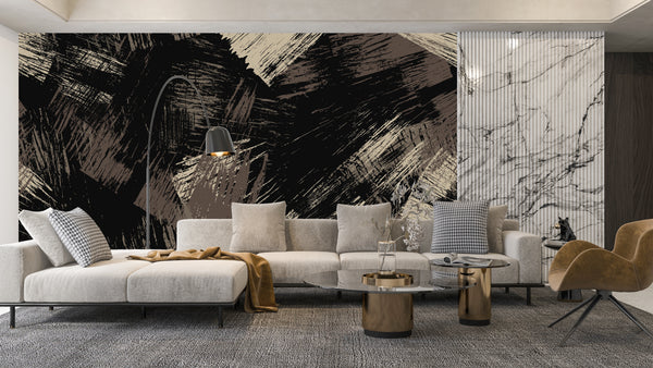 Elegant Paint Strokes Wallpaper, Seamless Pattern Mural, Oversized Custom Size Wall Art, Non-Woven, Non-Adhesive, Modern Wall Paper, Removable