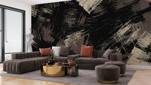 Elegant Paint Strokes Wallpaper, Seamless Pattern Mural, Oversized Custom Size Wall Art, Non-Woven, Non-Adhesive, Modern Wall Paper, Removable
