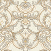 Luxury Deep Embossed Damask Wallpaper, Cream, Silver, Home & Commercial Use Decorative Wallcovering, Washable, Sturdy - Walloro High End Wallcoverings & More