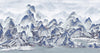 Mountains Scenic Wall Mural, Blue Landscape Wallpaper, Modern Custom Size Wall Covering, Non-Woven, Non-Pasted, Washable, Removable, Extra Large Wall Covering - Walloro High End Wallcoverings & More