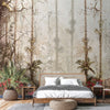 Nature Trees Wall Mural, Yellow Forest Theme Wallpaper, Large Jungle Custom Size Wall Art, Non-Woven, Non-Pasted, Removable, Washable, Covering - Walloro High End Wallcoverings & More