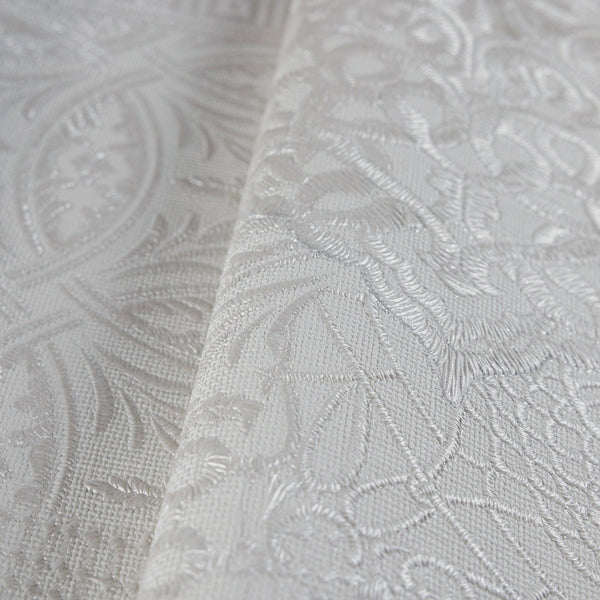 Silver Damask Quilted 3D Embossed wallpaper, Flocked Rich Textured Velvet Feel Luxury Wallcovering - Walloro High End Wallcoverings & More