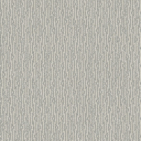 Silver Diamond Shapes Wallpaper, Shiny 3D Deep Embossed Lines Stylish Modern Wallcovering - Walloro High End Wallcoverings & More