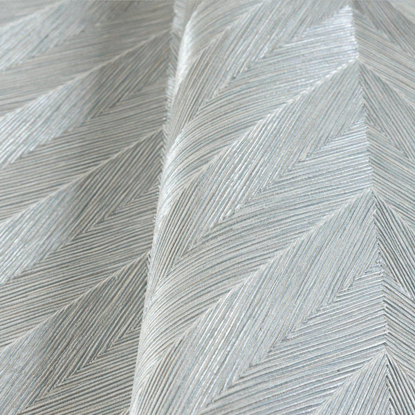 Silver Shiny Chevron Wallpaper, Deep Embossed Luxury Shimmering Geometric Pattern Wall Paper, Large Non-Pasted 114 sq ft Roll - Walloro High End Wallcoverings & More