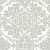 Timeless Design 3D Embossed Damask Wallpaper, White, Silver Luxury Velvet Feeling Wallcovering, Large 114 sq ft Roll - Walloro High End Wallcoverings & More