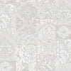 White Elegant Patchwork Deep Embossed Wallpaper, 3D Textured Luxury Damask Wallcovering - Walloro High End Wallcoverings & More