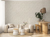 Warm-Toned Cream Patterned Wallpaper, Textured Wallpaper,Natural Wallpaper, Modern & Minimalist Wall Covering,Modern Look Neutral Colors Glittering Wallcovering