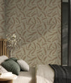 Yellow Embossed Patterned Wallpaper, Textured Wallpaper,Natural Wallpaper, Modern & Minimalist Wall Covering,Modern Look Neutral Colors Glittering Wallcovering
