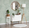 Light Green Floral Wallpaper, Natural Wallpaper, Modern & Minimalist Wall Covering,Modern Look Neutral Colors Glittering Wallcovering