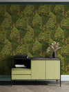 Floral Tree Wallpaper, Natural Wallpaper, Modern & Minimalist Wall Covering,Modern Look Neutral Colors Glittering Wallcovering
