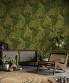 Floral Tree Wallpaper, Natural Wallpaper, Modern & Minimalist Wall Covering,Modern Look Neutral Colors Glittering Wallcovering