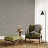 Dark Embossed Patterned Wallpaper, Textured Wallpaper,Natural Wallpaper, Modern & Minimalist Wall Covering,Modern Look Neutral Colors Glittering Wallcovering