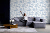 Patterned Blue Embossed Wallpaper, Textured Wallpaper,Natural Wallpaper, Modern & Minimalist Wall Covering,Modern Look Neutral Colors Glittering Wallcovering